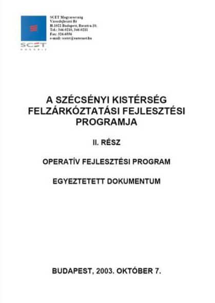 A szécsényi kistérség operatív fejlesztési programja